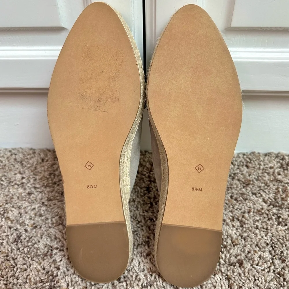 Halogen Blythe Crystal Embellished Espadrille Mule in Stone Suede Size 8.5